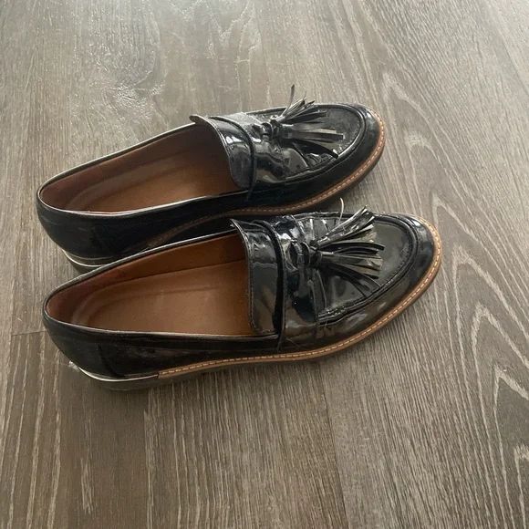 Franco sarto patent leather Black Tassel Loafers - Picture 3 of 3